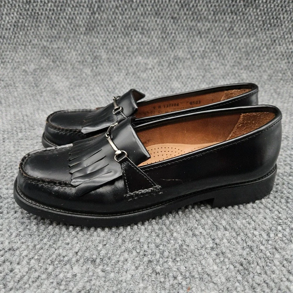 G.H. Bass Men's 9 Black Loafers Weejuns Kiltie Bit Moccasin Dress Shoes Classic